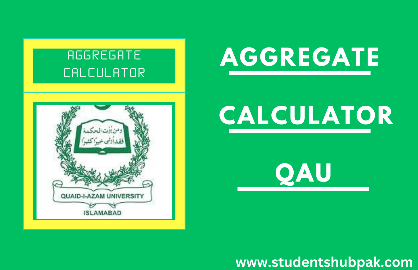 Aggregate Calculator for Quaid e Azam University